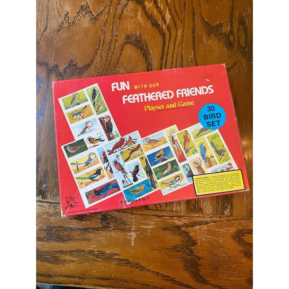 Vintage Bird Bingo Tee Pee Toys Fun With Our Feathered Friends Game Bird Identif